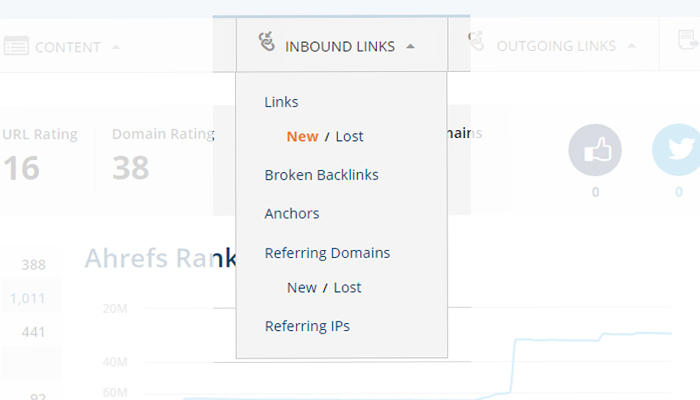 công cụ ahrefs phân tích backlink bằng inboun link